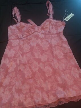 No Boundaries Pink Floral Lace Chemise